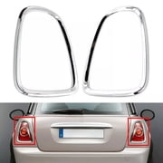 2Pcs Silver Tail Light Cover Trim For 2007-2014 BMW Mini Cooper R56 R57 R58 R59