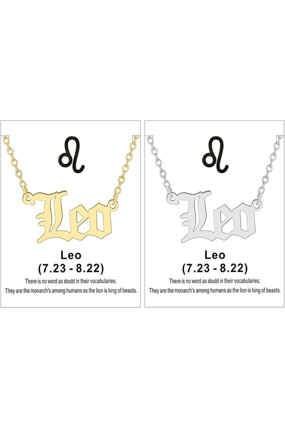2Pcs Silver Zodiac Necklace For Women 12 Constellation Sign Necklace Cz Astrology Zodiac Star Necklace Birthday Gifts With Message Card Christmas Gifts 2023[Z4062]