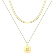 2Pcs Silver Zodiac Necklace For Women 12 Constellation Sign Necklace Cz Astrology Zodiac Star Necklace Birthday Gifts With Message Card Christmas Gifts 2023[Z4031]