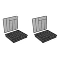 thumbnail image 1 of 2Pcs Silverware Organizer with Lid, Covered Utensil Tray for Kitchen Drawer and Countertop, Plastic Cutlery and Flatware Storage Box for Spoons Forks Knives Holder Case, 6 Compartments, 1 of 4