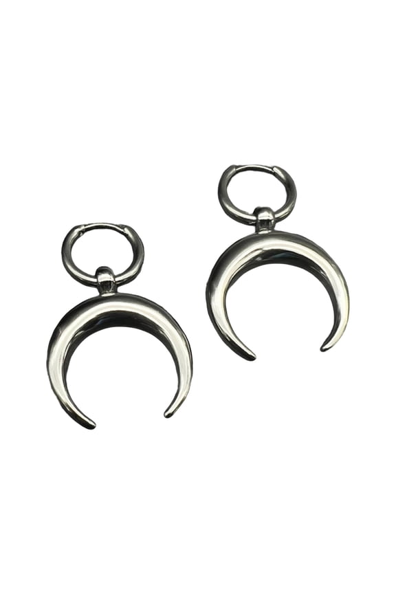2Pcs Simple C Shape Earrings All-match Hoop Earrings Female Popular Hip-hop Street Earrings for Birthday Gift