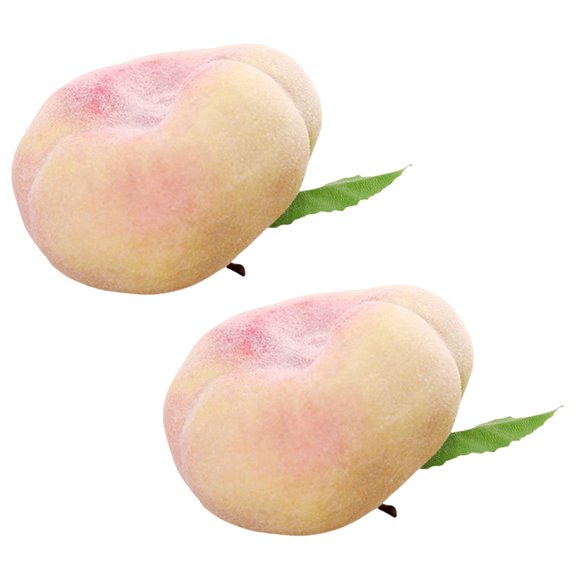 2Pcs Simulation Peaches Artificial Peach Fruit for Home Office Display