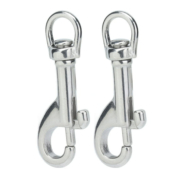 2Pcs Single Ended Bolts Hook 316 Stainless Steel Snap Rotating Hooks for Dog Collar 65mm