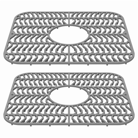 2Pcs Sink Protector Mat Nonslip Kitchen Sink Mat Flexible Silicone Drain Pad Silicone Pad with Drain Hole Dishwasher Safe for Kitchen Tableware Dishes