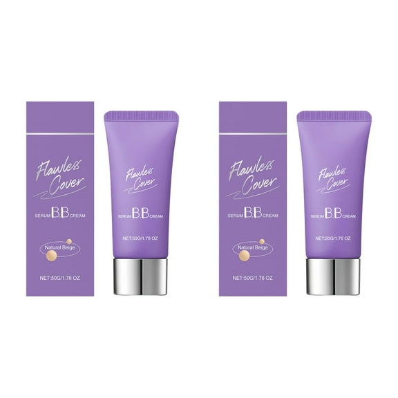 2Pcs Skin Hydrating BB Cream, Perfect Cover BB Cream, Nourishing Makeup Base Cream, Skin Tint, Tinted Moisturizer, Skin Care Foundation Makeup, UV Protection, 1.76 oz (Natural Color)