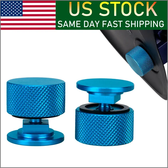 2Pcs Sky Blue Aluminum Pipeliner Welding Helmet Fasteners (Round) Upgrade