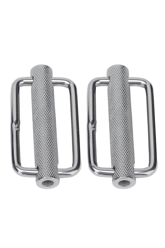 2Pcs Slide Buckle 316 Stainless Steel Rectangle Adjustable Knurled Roller Belt Buckles50mm