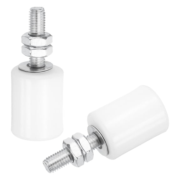 2Pcs Slide Gate Guide Roller, 1-5/8" Nylon Sliding Gate Support Assembly, White