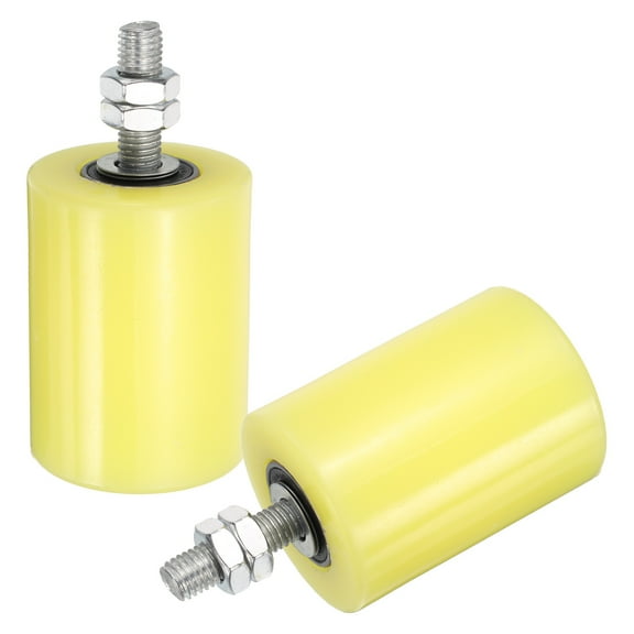2Pcs Slide Gate Guide Roller, 2-3/8"x3-1/8" Nylon Sliding Gate Support, Yellow