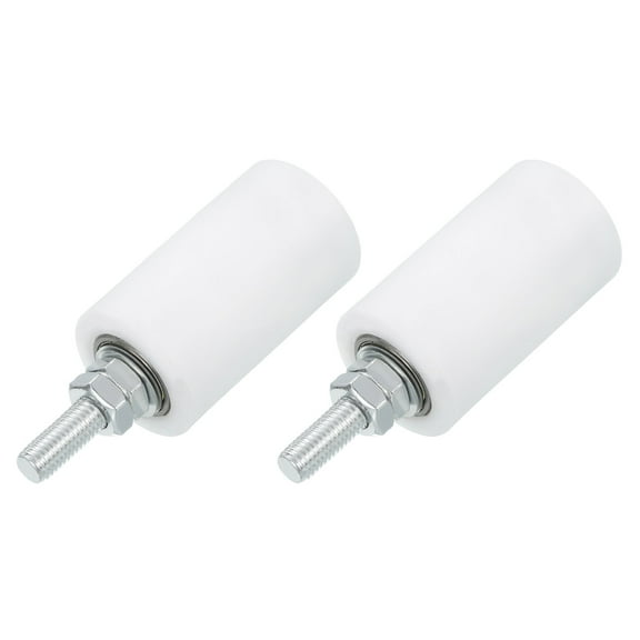 2Pcs Slide Gate Guide Roller, 2.7" Nylon Rollers Gate Support Assembly, White
