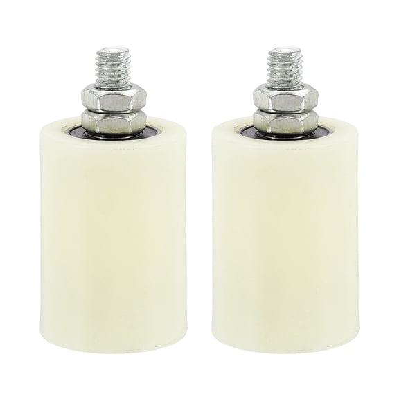2Pcs Slide Gate Guide Roller 2.8" Adjustable Nylon Rollers, White