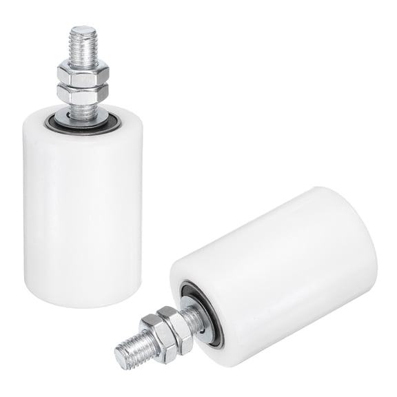 2Pcs Slide Gate Guide Roller, 2"x2-3/4" Nylon Sliding Gate Support, White