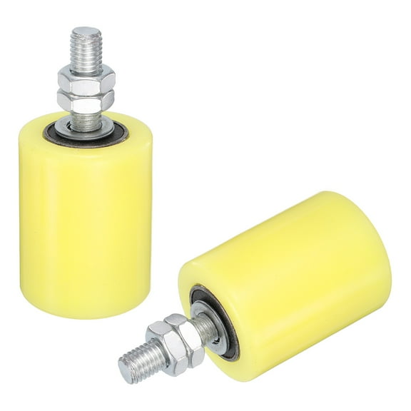 2Pcs Slide Gate Guide Roller, 2"x2-3/8" Nylon Sliding Gate Support, Yellow