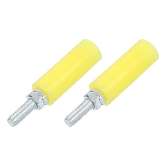 2Pcs Slide Gate Guide Roller, 3" Nylon Rollers Gate Support Assembly, Yellow