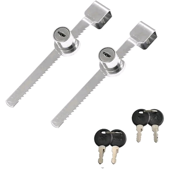 2Pcs Sliding Glass Door Ratchet Lock, Keyed Alike Showcase Display with Chrome Finish