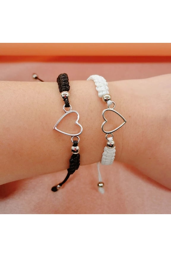 2Pcs Sliding Knot Bracelet Kadlawus Push Pull Adjustable Bracelet, Hollow Out Woven Bracelet for Women, Sliding Knot Stretchable Bangle, Handmade Jewelry forgirls, Layered Bracelet Stack