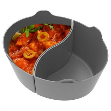 2Pcs Slow Cooker Divider Liner for 6QT Pot Reusable Silicone Cooker Divider Insert Leakproof Heat Resistant Slow Cookers Kitchen Accessories