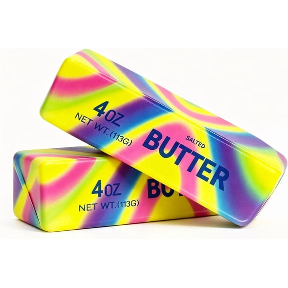 2Pcs Slow Rising Squishing Butter Stick, Sticky Butter Sticks Squeeze Toys, Realistic Food Squishies Fidget Toys for Decompression Anxiety Relaxation
