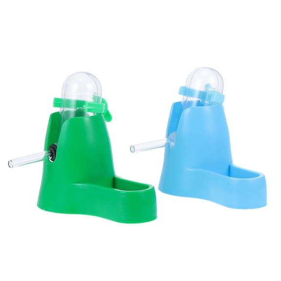 2Pcs Small Animal Water Fountain Blue No Leak Automatic Feeder for Guinea Pigs and Rats