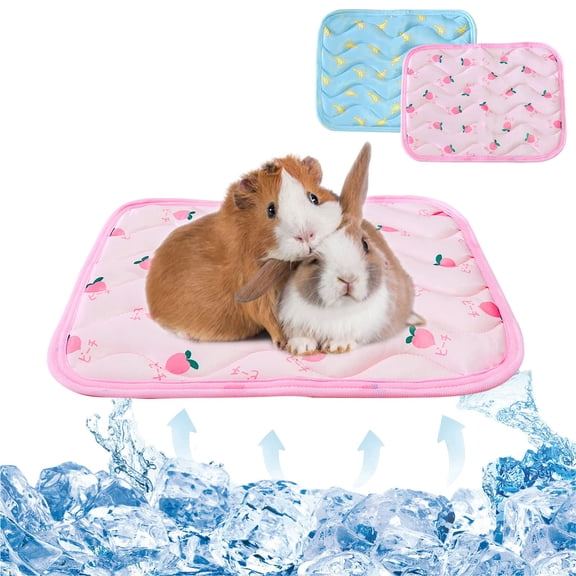 2Pcs Small Animals Cooling Mat, Guinea Pig Cooling Sleeping Pad, Rabbit Cool Pad, Breathable Small Pet Self Hot Day Bed Blanket for Rabbit Bunny Hedgehog Hamster Stay Cool.