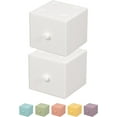 thumbnail image 1 of 2Pcs Small Desk Organizers, Acrylic Drawers Stackable Makeup Organizer, Colorful Bathroom Corner Storage Box with Pull Out Handle Small Cosmetic Storage Bins for Vanity, Desktop, White, 1 of 8
