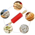 thumbnail image 1 of 2Pcs Small Food Grade Rolling Pins for Children DIY Baking Tool,Silicone Non-sticky Wooden Handle Dumpling Dough Rolling Pins Toy, 1 of 7