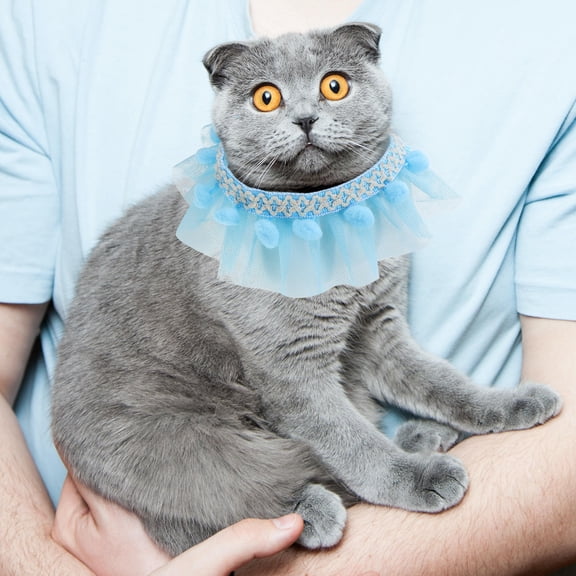 2Pcs Small Kitten Collar Lace Pet Necklaces Perfect for Cat Photography Props