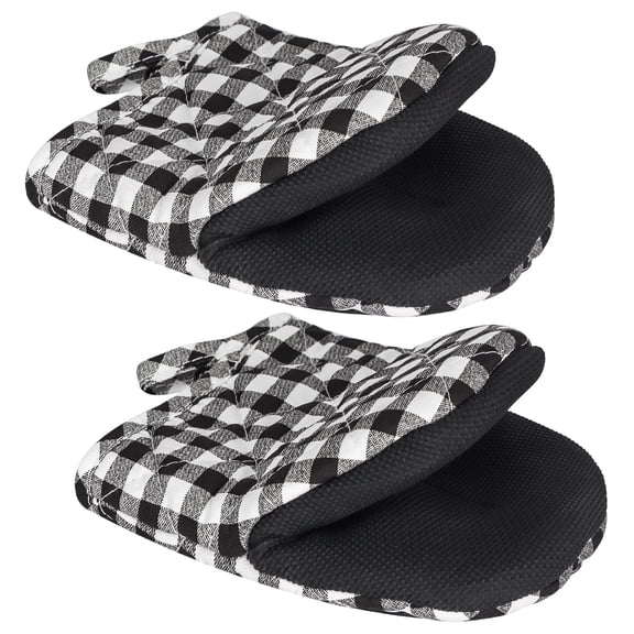 2Pcs Small Oven Mitts Heat Resistant Microwave Mini Oven Gloves Pot Holders Cotton Trivet Hot Mitts for Kitchen Cooking