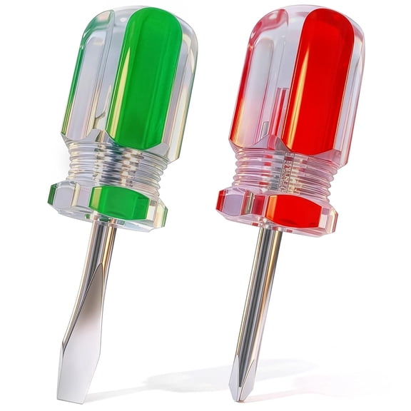 2Pcs Small Screwdriver Set 3.2 and 3.3 Inches Each Short Screwdriver Set with Magnetic Tip Compact, Durable Mini Tools for Tight Spaces, Precision Drivers for Electronics, Home, or DIY Tasks