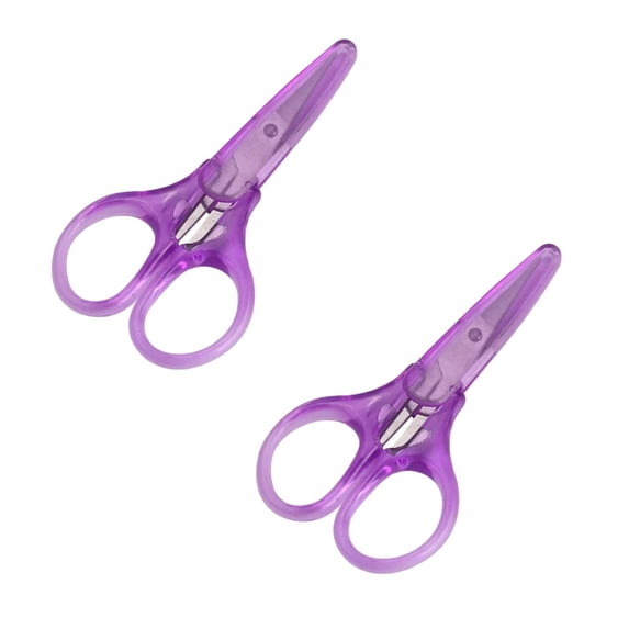 2Pcs Small Stainless Steel Sharp Scissors Fine Detail Craft Scissors Metal Paper Cutting Scissors Mini Sewing Scissors Straight Fine Tip Scissors With Protective Cover Black