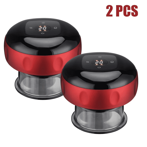 2Pcs Smart Electric Cupping Massage 12 Speed Suction Vacuum Scraping Therapy Machine USB Plug