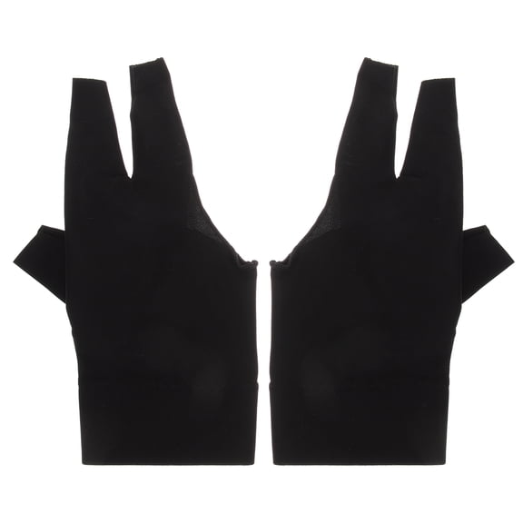 WHAMVOX 2Pcs Black Polyamide Fabric Billiard Gloves for Men Left Hand Anti Slip Pool Accessories 18.00X8.50X0.50cm