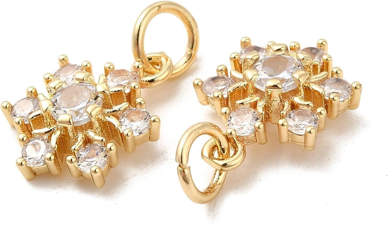 Gold Christmas Charm Necklace For Women - 14K Gold Plated With CZ Christmas Tree, Snowflake, Bell, Candy, Santa Hat & Heart Pendants, Festive Holiday Jewelry Gift