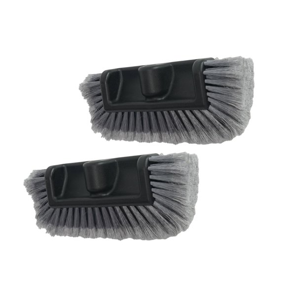 2Pcs Soft Bristle Car Wash Brush Head with Water Flows Hole and Threaded Socket Window Washing Clean Brush Enduring