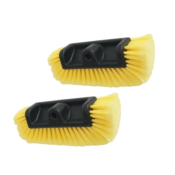 2Pcs Soft Bristle Car Wash Brush Head with Water Flows Hole and Threaded Socket Window Washing Clean Brush Enduring