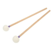 2Pcs Soft Felt Head Drum Mallet Set Maple Handle Marching Band Percussion Stick Kit 17.32 inches / 44 cm Purple