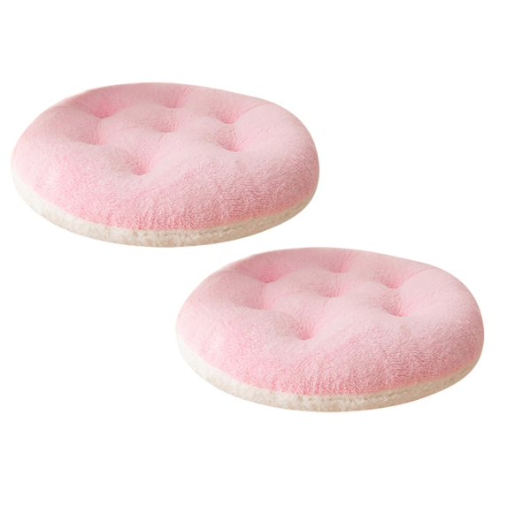 2Pcs Soft Round Sheepskin Chair Pad Thickened Cushion For Bedroom Windowsill Stool Enhanced Comfort Cushion
