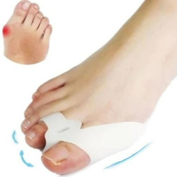 2Pcs Soft Silicone Gel Toe Separators Straightener Bunion Hallux Protector (S, Children Style)
