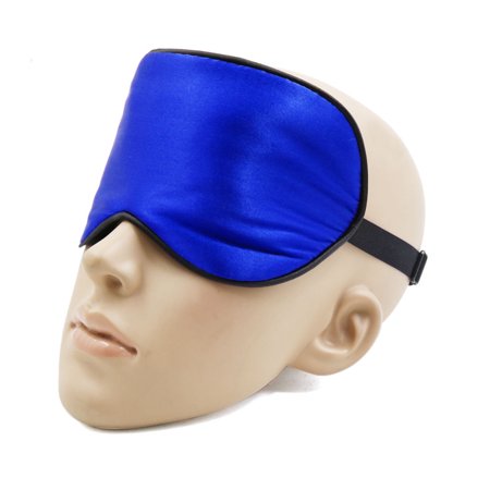 2Pcs Soft Silk Travel Eyes Pad Sleeping Eye Shade Cover Blindfold Blue