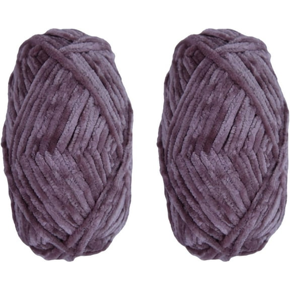 2Pcs Soft Velvet Chenille Blanket Yarn for Crocheting and Knitting Crochet Amigurumi Yarn Super Bulky