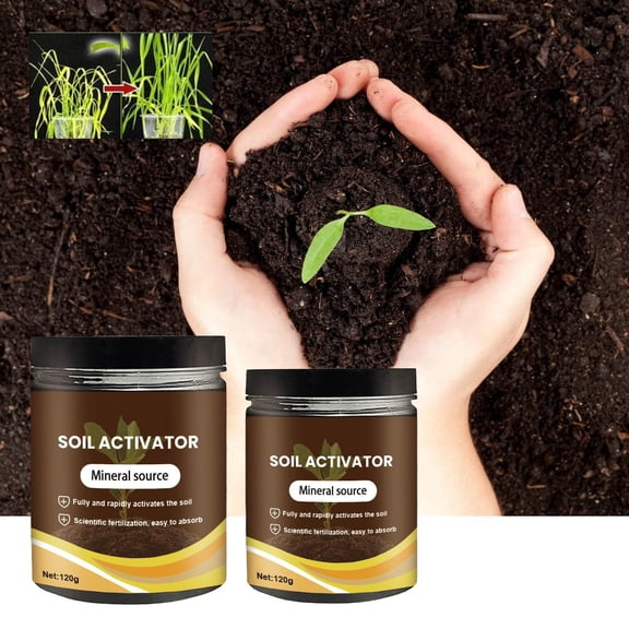 2Pcs Soil Activators, Organic Soil Activators and Plant Fertilizers, Soil Pro Activator, Water-Soluble Formula for Optimal Nutrient Uptake, Promoting Plant Rooting 120g
