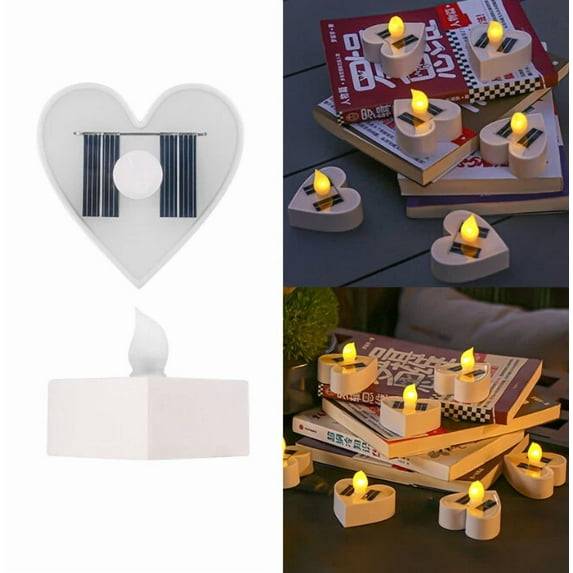 2Pcs Solar Candles Lights Outdoor Romantic Led Tea Light Flameless For Wedding
