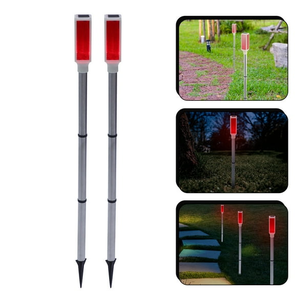 SEWCHICS LED Solar Strobe Warning Light Multi Color for Roadside Safety 2Pcs