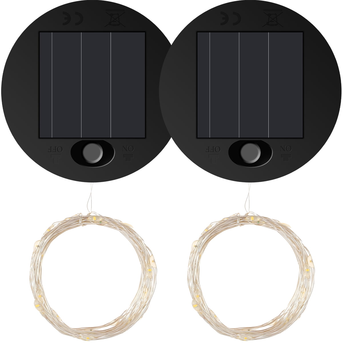 2pcs Solar Lantern Light Replacement Top With 30 Led Solar Panel Lid For Outdoor Hanging