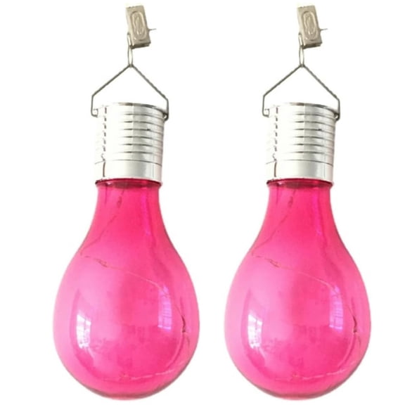 2Pcs Solar Light Bulb LED Hanging Solar Garden Lights Festoon Lights Outdoor Waterproof Copper Wire Light Bulbs for Yard Patio Camping