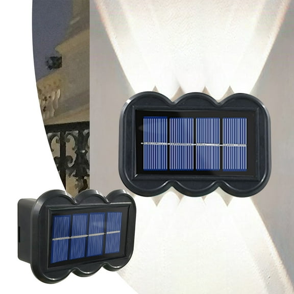 2Pcs Solar Outdoor Lights, Solar Wall Lights Outdoor Fence Garden for Decoration Landscape Lighting, IP65 Rainproof Outdoor Solar Lights for Courtyard Terrace Garden Garage (White Light,10 LED Beads)