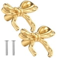 thumbnail image 1 of 2Pcs Solid Bow Cabinet Knobs Gold Drawer Pulls Decorative Handle Kitchen Cabinet Knobs Dresser Drawer Hardware, 1 of 11