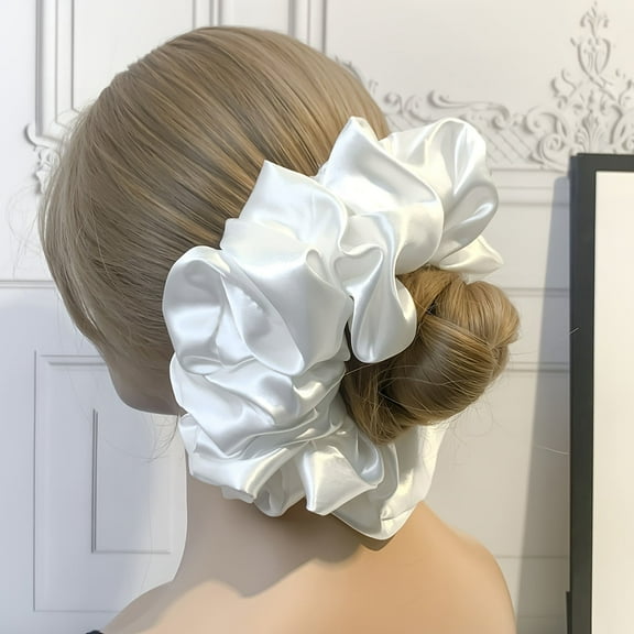 2Pcs Solid Color Imitation Silk Oversized Hair Accessory Suitable for Dance and Casual Attire