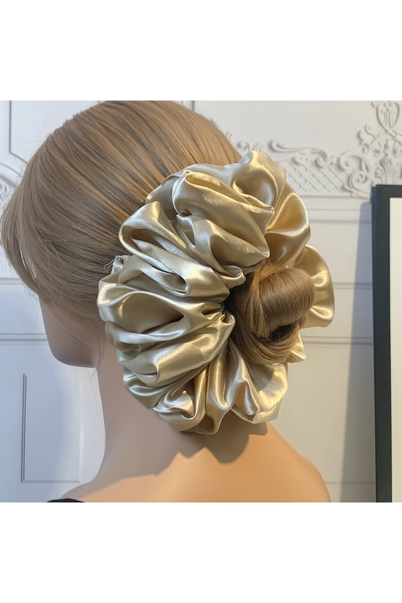 2Pcs Solid Color Imitation Silk Oversized Hair Accessory Suitable for Dance and Casual Attire