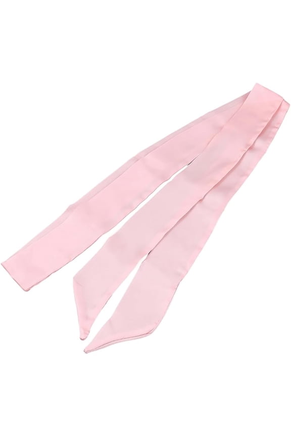 2Pcs Solid Color Long Neckerchief Pink Stylish Ribbon Skinny Scarf Satin Necktie Belts Sash Hair Scarf Headband Ribbon Tie for Handbag Handle Wrap Women Shirts Jeans Dresses Accessories